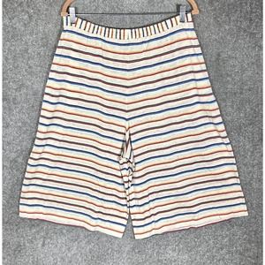 Its Pure Gould Rainbow Striped Wide Leg Pull On Capri Pants Womens‎ Sz Large USA